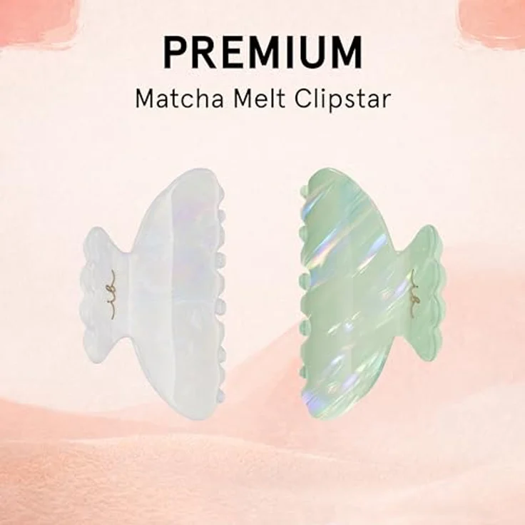 Invisibobble Clipstar Premium Matcha Melt, Haarklammer Damen in sanftem Grün, mittlere Größe M, 2er Set, haarschonend ohne Abdruck für dickes und feines Haar – Bild 2