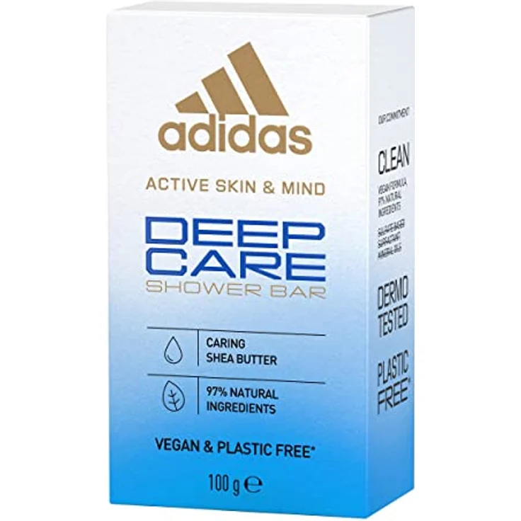 adidas Deep Care feste Dusche für sie, mit reichhaltiger Sheabutter, sanfte Pflege für sensible Haut, vegan, 100 g – Bild 1