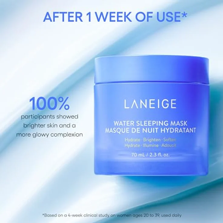LANEIGE Wasser-Schlafmaske über Nachtgel, füllt die Haut auf, um aufzuhellen, zu klären, zu hydratisieren und zu stärken Feuchtigkeitsbarriere der Haut mit Sleep-Biom-Technologie und Squalan, 71 ml – Bild 4