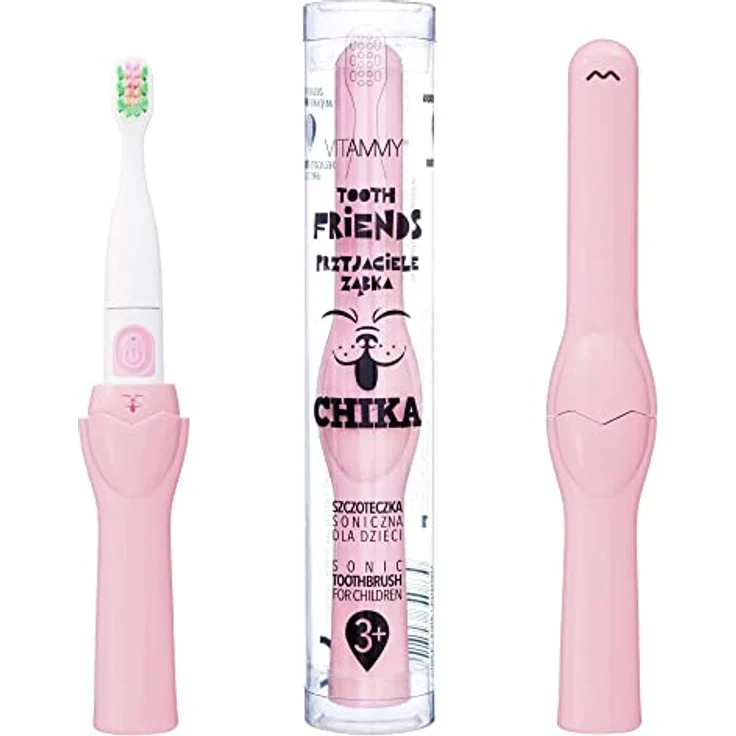 Vitammy Tooth Friends Schallzahnbürste für Kinder, pink-CHIKA, geeignet ab 3 Jahren – Bild 1