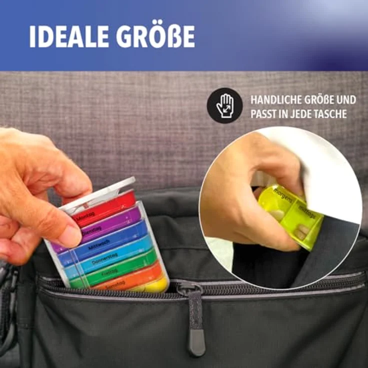 IEA Medical Tablettenbox 7 Tage – Pillendose mit 4 Fächern täglich (morgens bis nachts), transparent, ideal zur Medikamentenorganisation – Bild 5