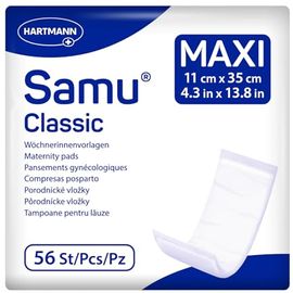 Samu Classic Maxi Wöchnerinnen-Vorlagen Wochenbettbinden, hochabsorbierend, 1x56 Stück, dermatologisch getestet