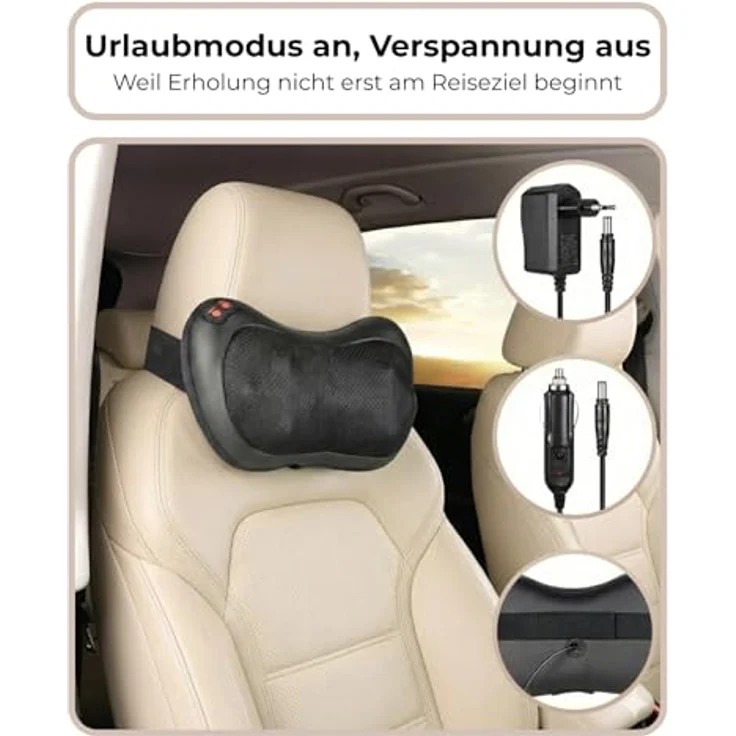 smartEC Witali Shiatsu Massagekissen mit ComfortHeat, elektronisches Nacken- Rückenmassagegerät, 8 rotierende Massageköpfe, für Nacken, Rücken, Schultern & Beine, 3 Geschwindigkeitsstufen, Sicherheitsfunktionen – Bild 5