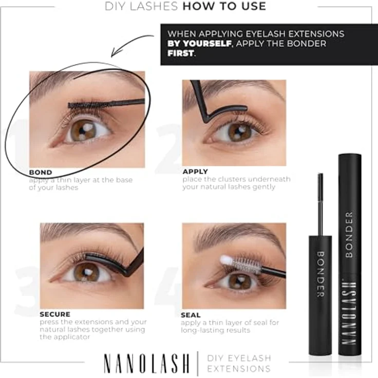Nanolash Bonder für cluster wimpern zur DIY Wimpernverlängerung 5ml - SCHWARZ – Bild 4