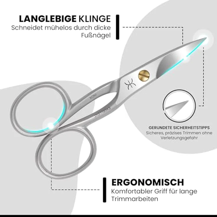 Excellent Fußnagelschere 11.0 cm, Gerade Schneide aus poliertem Edelstahl, Präzise & Robuste Nagelschere für dicke Nägel, Made in Italien – Bild 3