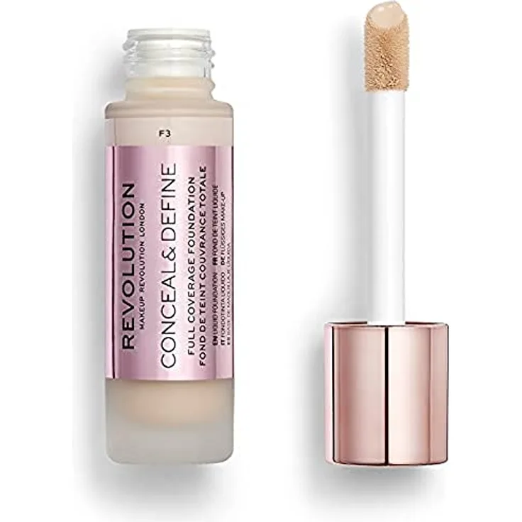 Makeup Revolution, Conceal & Define Grundierung, F3, 23ml