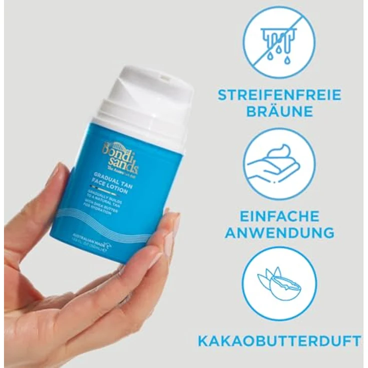 Bondi Sands Gradual Tan Face Lotion, 50 ml, feuchtigkeitsspendende Gesichtscreme für allmähliche Bräunung, vegan, dermatologisch getestet – Bild 2