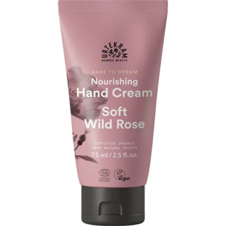 Urtekram Handcreme - Feuchtigkeitsspendend - Wildrose - 75 ml - Vegan, Bio, natürlicher Ursprung