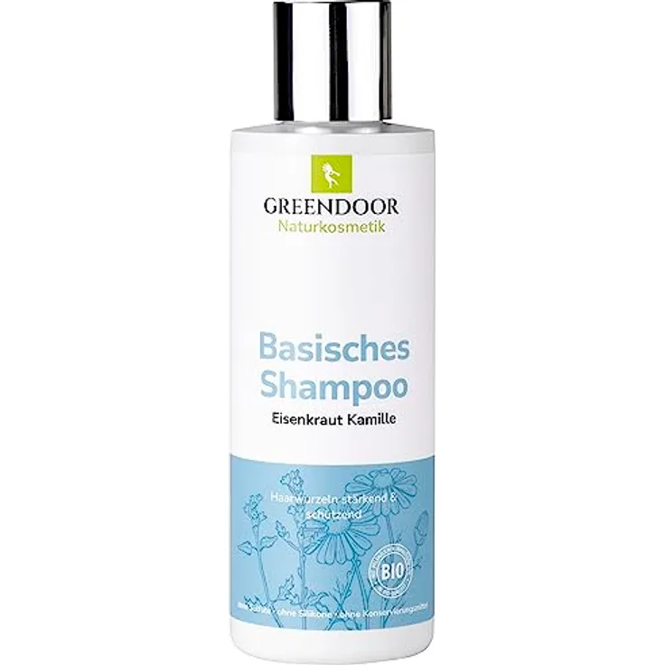 GREENDOOR Basisches Bio Shampoo Eisenkraut 200ml für kraftloses Haar, biologisch abbaubar, outdoor geeignet - Naturkosmetik
