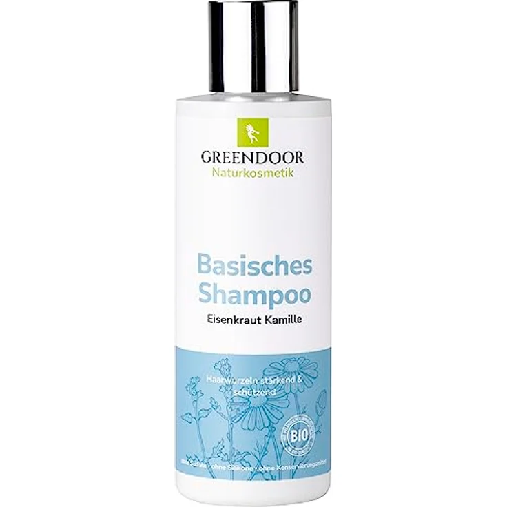 GREENDOOR Basisches Bio Shampoo Eisenkraut 200ml für kraftloses Haar, biologisch abbaubar, outdoor geeignet - Naturkosmetik – Bild 1