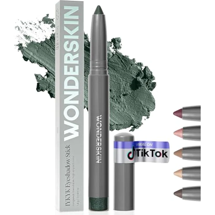 WONDERSKIN IYKYK Lidschatten-Stift, Farbton Green Smoke, 1.4 g, vegan, intensiv pigmetiert mit Glitzereffekt – Bild 1
