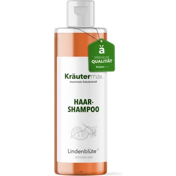 Kräutermax Lindenblüten Shampoo Haarshampoo zur Haarpflege mit Lindenblüten Extrakt 1 x 250 ml, natürliche Pflege für gesundes und kräftiges Haar