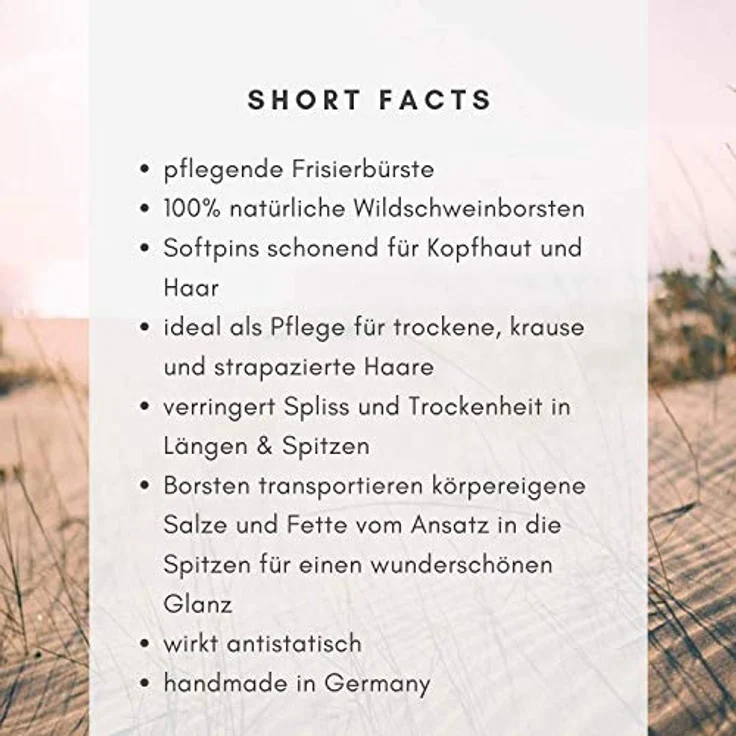 Genuine Haircare CARE BRUSH - Pflegende Haarbürste mit 100% Wildschweinborsten, antistatisch, Handmade in Germany – Bild 5