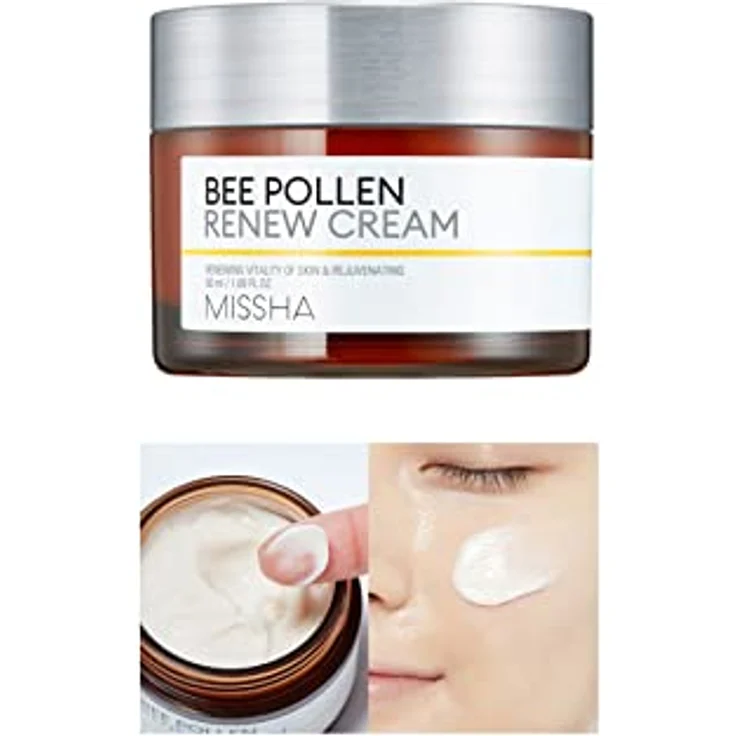 MISSHA Bienenpollen Erneuern Creme, 50 ml - Stärkende Feuchtigkeitscreme mit süßem Duft – Bild 1