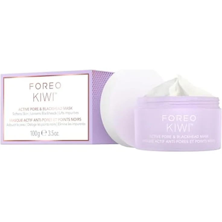 FOREO KIWI Poren- & Mitesser-Aktiv-Maske, 100g - Tonerde- & Jojobaöl-Maske - Poren-Minimierer - Vegan & tierversuchsfrei - Alle Hauttypen