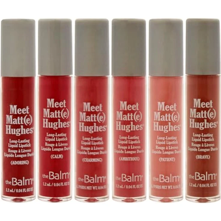 The Balm MeetMatteHughes Lippenstift Set, Mini Long-Lasting Liquid Lipsticks in Adoring, Calm und Charming, 1,2 ml jeweils – Bild 2