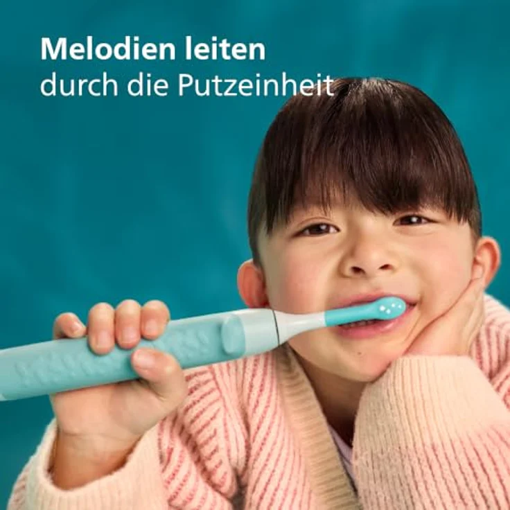 Philips Sonicare For Kids HX6500/23, Wiederaufladbare Schallzahnbürste für Kinder, weich, ergonomisch, türkis, 4 x 30 sec Putzzeit – Bild 7