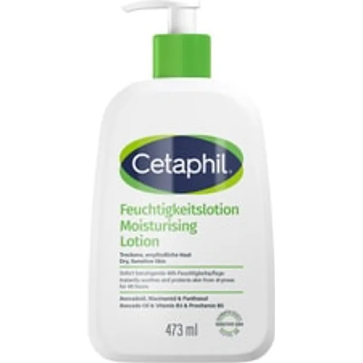 Cetaphil Basispflege Feuchtigkeitslotion Bodylotion mit Avocadoöl, für empfindliche und trockene Haut, 400ml