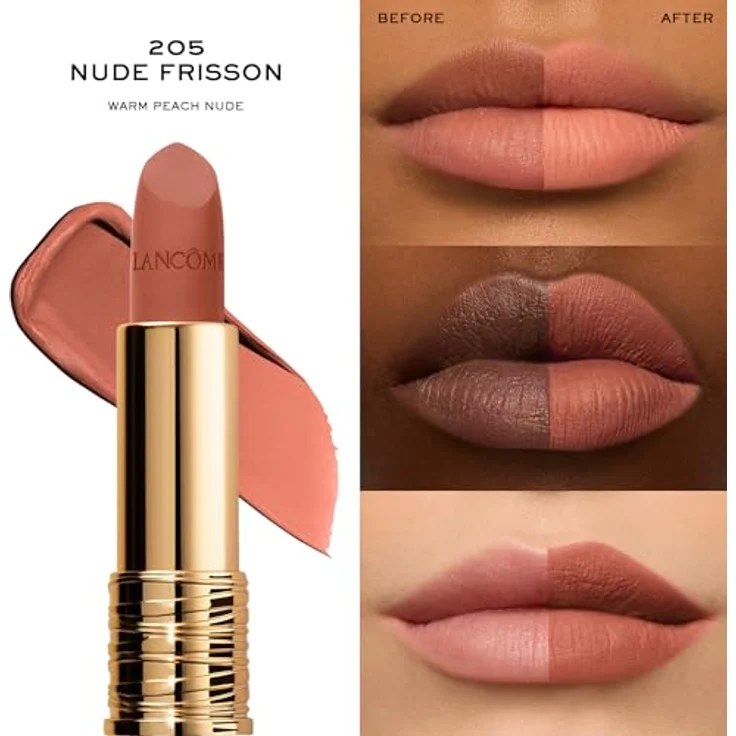 Lancôme L'Absolu Rouge Drama Matte Lippenstift 205 Nude Frisson, langanhaltend und feuchtigkeitsspendend, 3,6 g – Bild 3