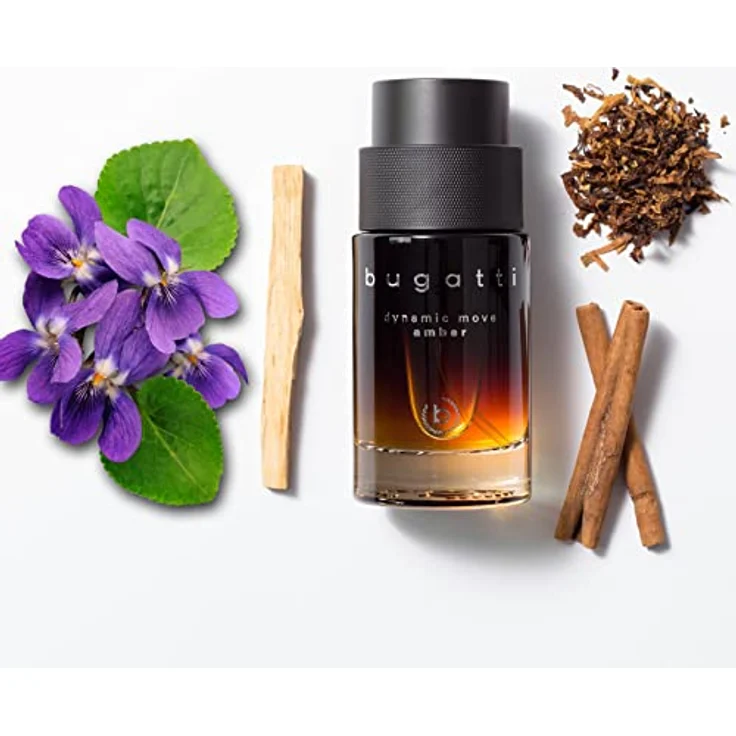 bugatti Parfüm Herren Dynamic Move Amber 100ml, rauchig-warmes Eau de Toilette, sinnlich-starke Kombination aus Zimt, Tabak & Cypriol, dynamisch, pudrig & süßlich-scharfem – Bild 4