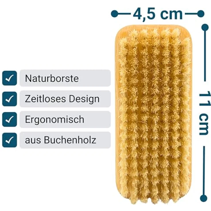 remos professional body care REMOS Handbürste Ärztebürste, weiche Naturborste aus heimischem Buchenholz, perfekt für sanfte Handreinigung, hergestellt in Deutschland – Bild 3
