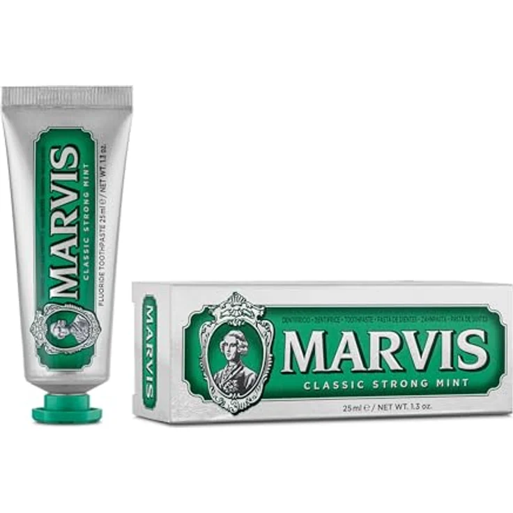 Marvis Mini Classic Strong Mint für frischen Atem, effektiv gegen Plaque, Reisegröße, 25 ml – Bild 2