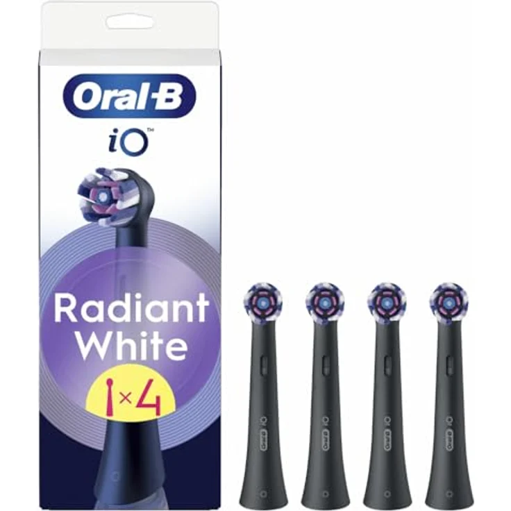 Braun Oral-B iO Radiant White, Ersatzbürsten Zahnpflege für weißere Zähne, 4er Pack mit Polierblättern – Bild 2