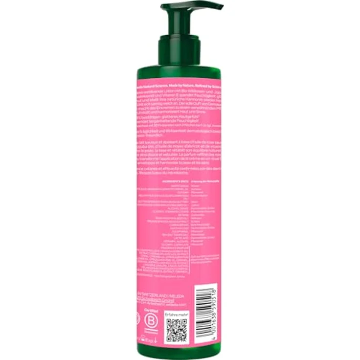 WELEDA Bio Glättende Bodylotion Wildrose, Naturkosmetik mit Jojobaöl & Aprikosenkernöl, 24h Feuchtigkeit für samtig glatte Haut (vegan, 250ml) – Bild 2