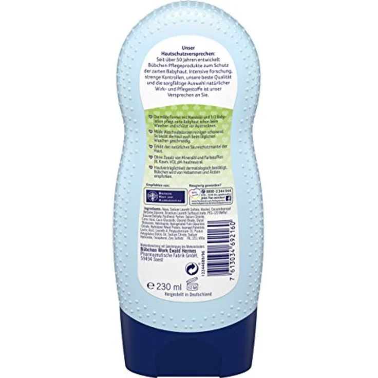 BÜBCHEN Wasch- und Duschcreme Classic, 230 ml Tube, pH-hautneutral mit Mandelöl und Weizenprotein – Bild 2