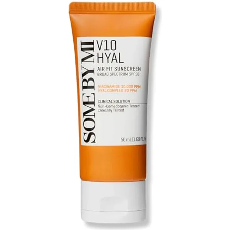 Some By Mi V10 Hyal Air Fit Sunscreen, leichte Gesichtscreme mit SPF 50+, 50 ml, schützt vor UVA/UVB-Strahlen und spendet Feuchtigkeit