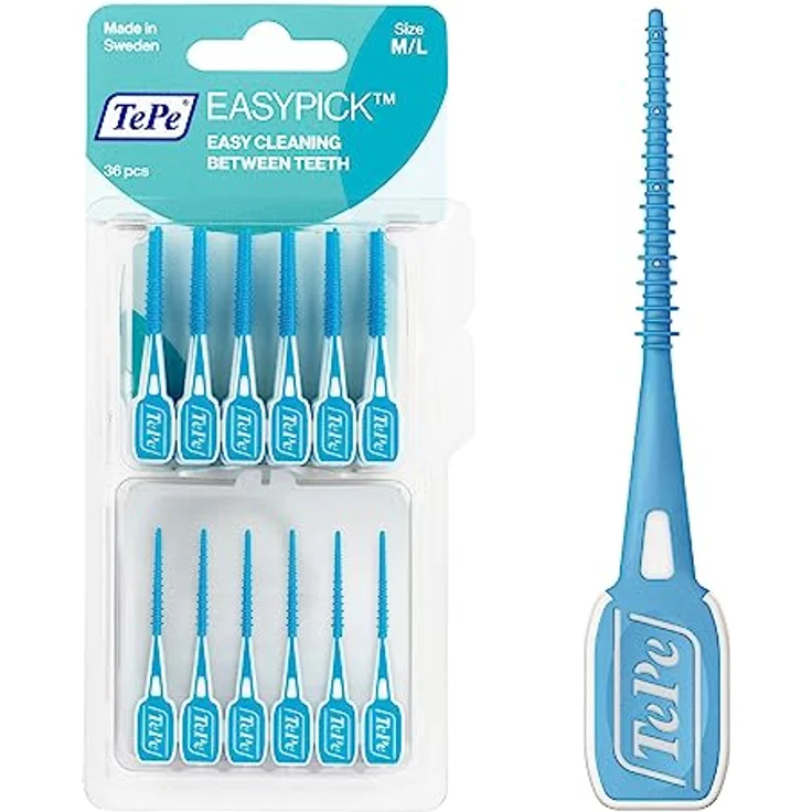 TePe EasyPick Dental Stick - Für eine einfache tägliche Anwendung zwischendurch und unterwegs 1 x 36 Stück inklusive praktischem Taschenetui Interdentalbürsten – Bild 2