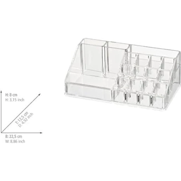 WENKO Kosmetik Organizer Femme, transparenter Acryl-Organizer mit 16 Fächern, 22,5 x 8 x 12,5 cm – Bild 5