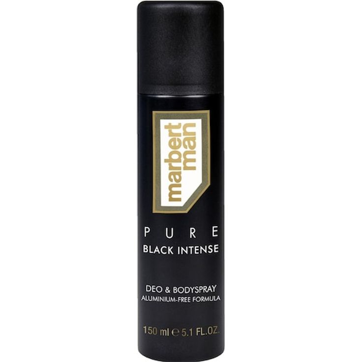 Marbert Man Pure Black Intense Deo & Body Spray, 150 ml, langanhaltender Duft mit Zitrus- und Holznoten für Herren