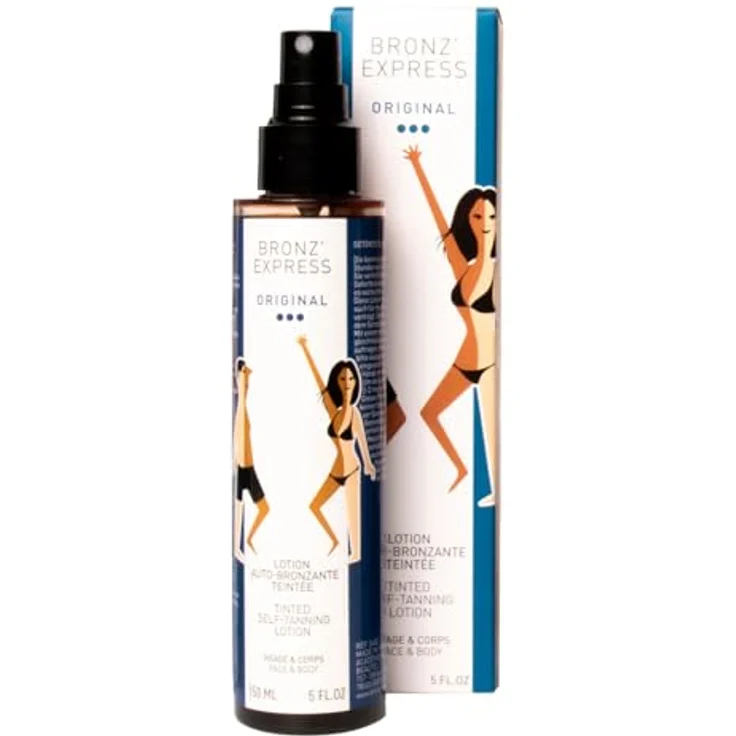 Académie Bronz'Express Lotion Teintée, Selbstbräuner für Gesicht und Körper, 150 ml, sofortige streifenfreie Bräune – Bild 2