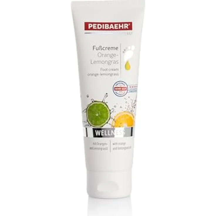Pedibaehr Fußcreme Orange-Lemongrass, 2 x 125 ml, mit Kakaobutter und Sojaöl, intensiv feuchtigkeitsspendend und für Diabetiker geeignet – Bild 2