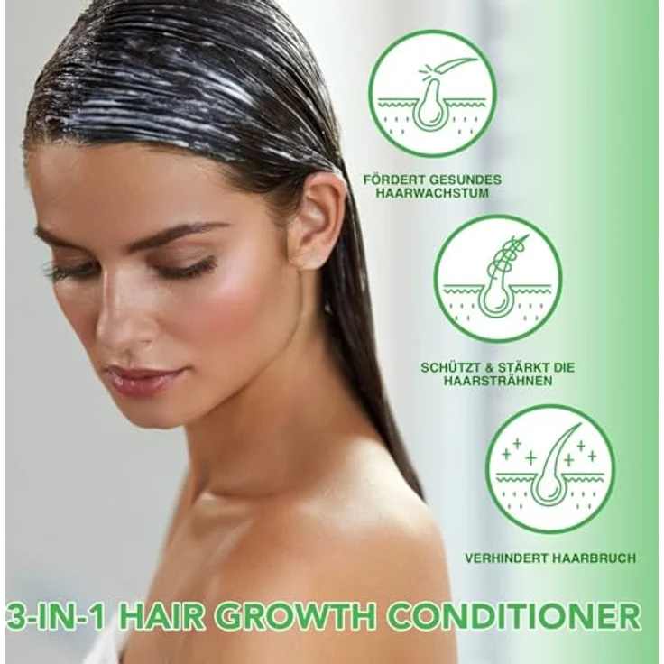 P-Beauty 3-in-1 Conditioner Rosmarin Minze & Kürbiskernöl, 300ml - Haarspülung mit Biotin für Haarwachstum, regenerierende Pflege, Glanz und Schutz vor Haarausfall – Bild 3