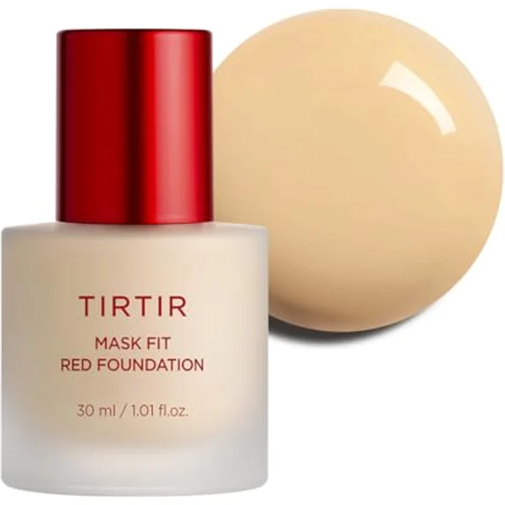 TIRTIR Mask Fit Red Foundation, Ausstrahlendes flüssiges Make Up mit feuchtigkeitsspendender Wirkung, Farbton 24W Soft Beige, 30 ml – Bild 1