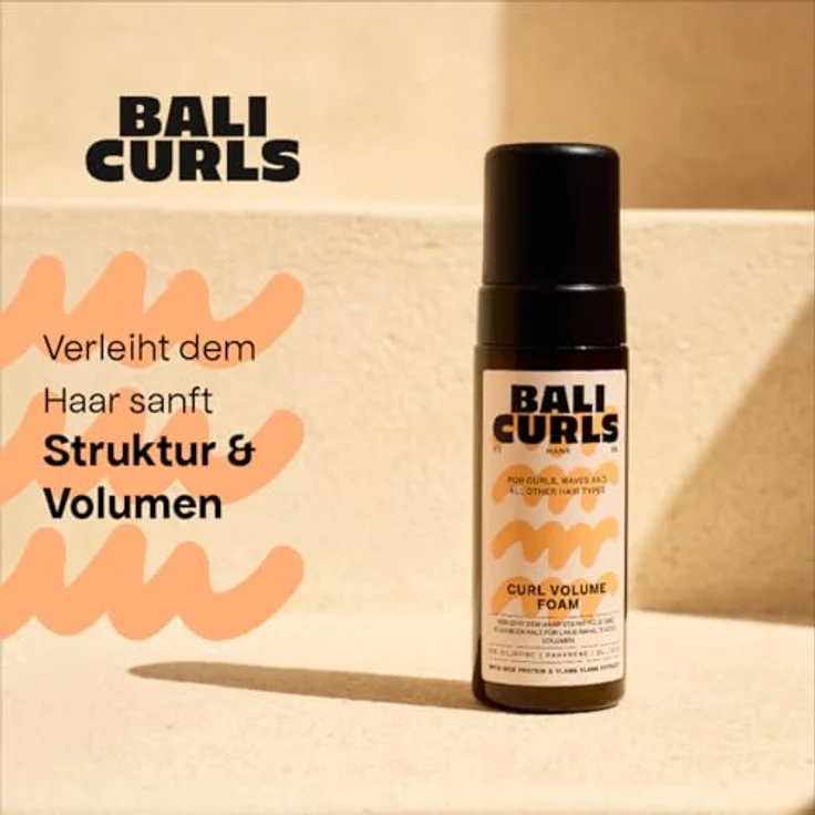 Bali Curls Curl Volume Foam, leichter Styling-Schaumfestiger für voluminöse Locken, 150ml, silikonfrei, proteinangereichert – Bild 3