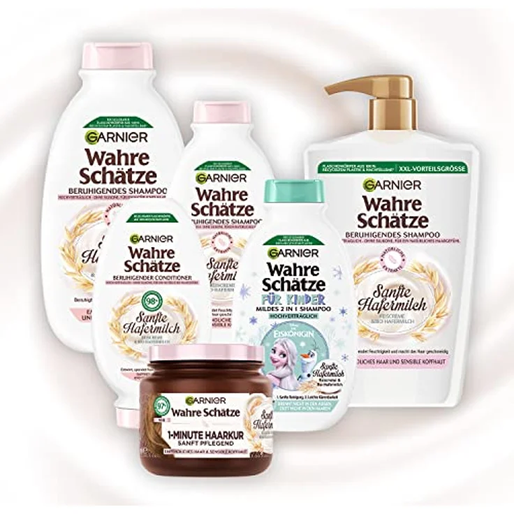 Garnier Wahre Schätze Beruhigendes Shampoo Sanfte Hafermilch, XXL Formal 1L, für empfindliches Haar und sensible Kopfhaut, Wahre Schätze Hafermilch, 1000 ml – Bild 5