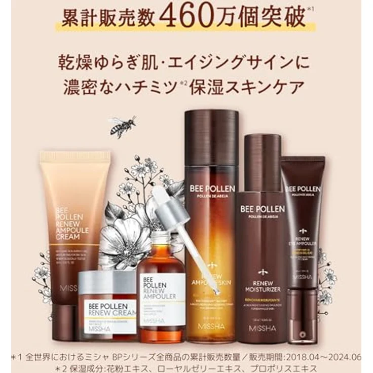 Missha Bee Pollen Renewing Skin Serum, Gesichtsserum mit Bienenpollenextrakt, 150 ml – Bild 4