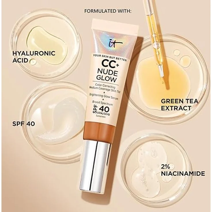 IT Cosmetics CC+ NUDE GLOW lightweight foundation + glow serum SPF40#neutral medium 32ml, Langlebige Qualität – Bild 4