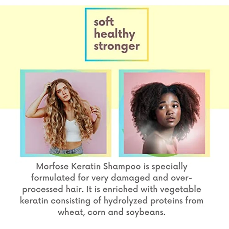 Morfose 2in1 Keratin Hair Shampoo 500ml - Für stark geschädigtes und überstrapaziertes Haar, Seidig weich, pflegend, leicht kämmbar - MORFOSE – Bild 4
