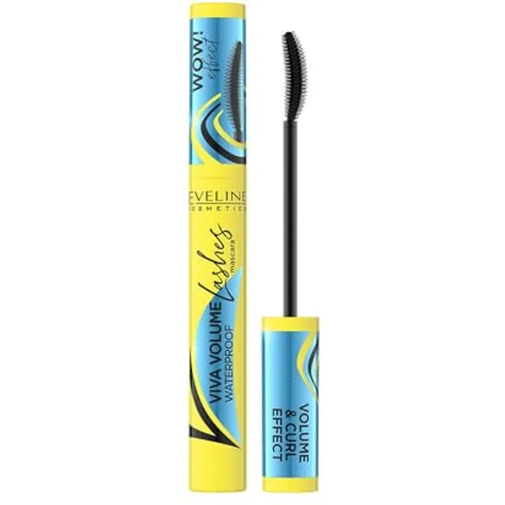 Eveline Cosmetics Viva Full Lashes Wasserdichte Volumen-Mascara - Lang anhaltende Formel mit Silikonbürste für Verlängerung und Verdichtung - 10ml