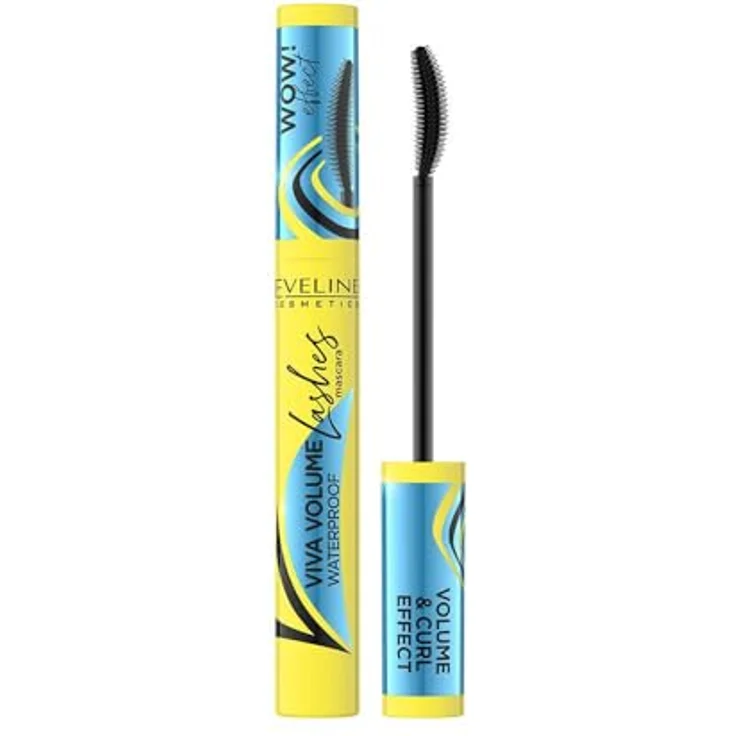 Eveline Cosmetics Viva Full Lashes Wasserdichte Volumen-Mascara - Lang anhaltende Formel mit Silikonbürste für Verlängerung und Verdichtung - 10ml