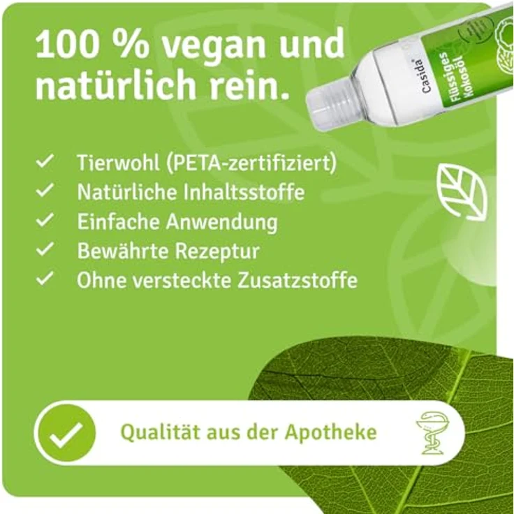 Casida Kokosöl Flüssig pur & Natürlich Körperöl 250 ml – Bild 8