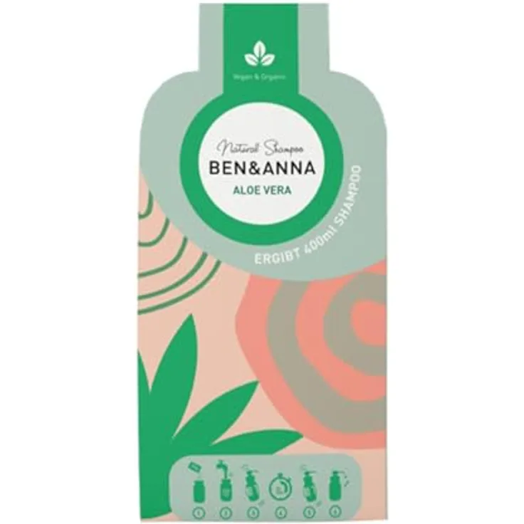 Ben&Anna Shampooflakes, Aloe Vera Shampoo in Flockenform, 2x20g für jeden Haartyp, angenehmes Aroma