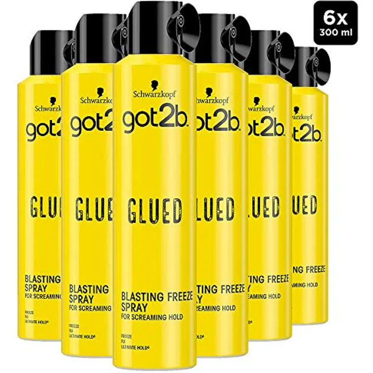 Schwarzkopf got2b Glued Blasting Freeze Spray 300 ml - Haarstyling Spray für extremen Halt, Schutz vor Wind und Feuchtigkeit