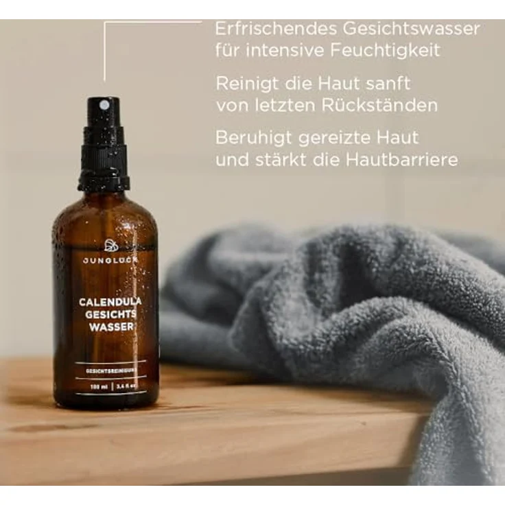 JUNGLÜCK Calendula Gesichtswasser, 100ml Vegan | Beruhigendes Gesichtsreinigungsspray mit BIO Calendula, klärt porentief und schützt vor Feuchtigkeitsverlust – Bild 2