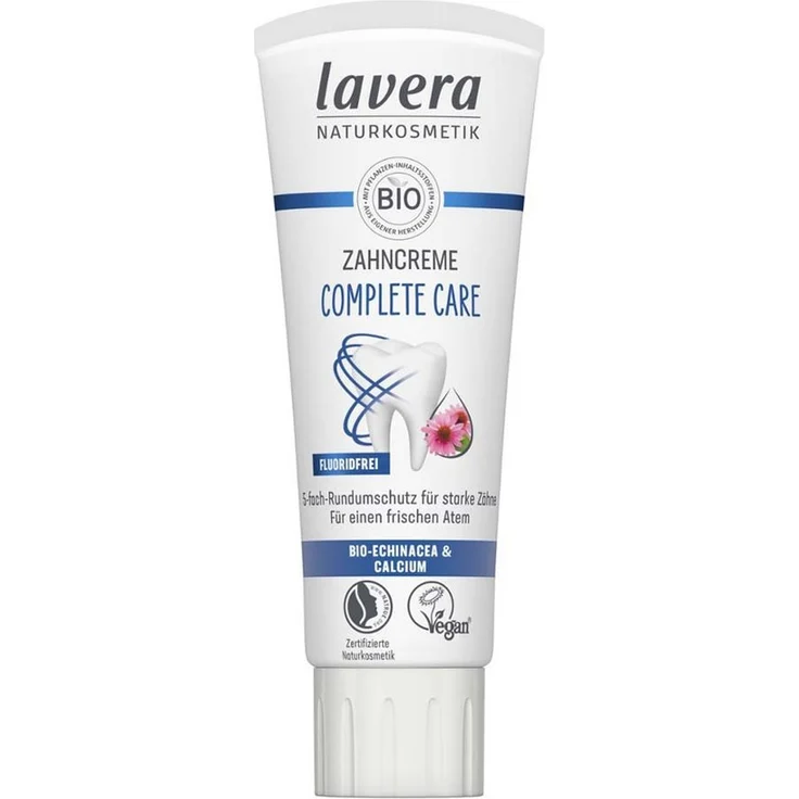 lavera Zahnpasta Complete Care, Fluoridfrei, 75ml - 5-fach-Rundumschutz für gesunde Zähne und Zahnfleisch