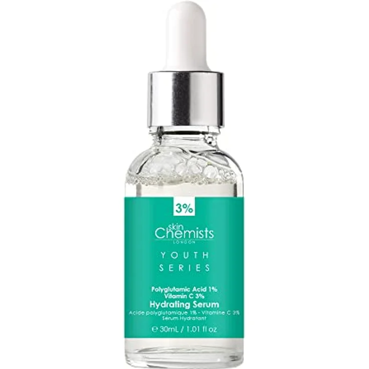 Skin Chemists Hautchemiker Hydrating Serum - Polyglutaminsäure 1%, Vitamin C 3% - Feuchtigkeitsspendendes Serum 30ml – Bild 2